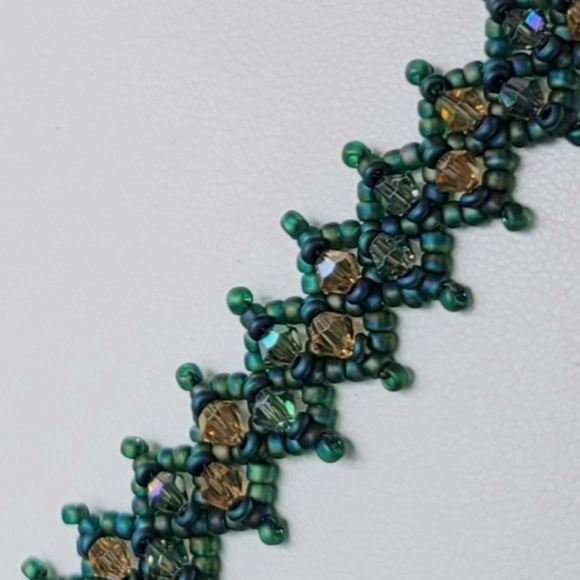 Beaded Custom Handwoven Crystal Necklace - Picture 4 of 7